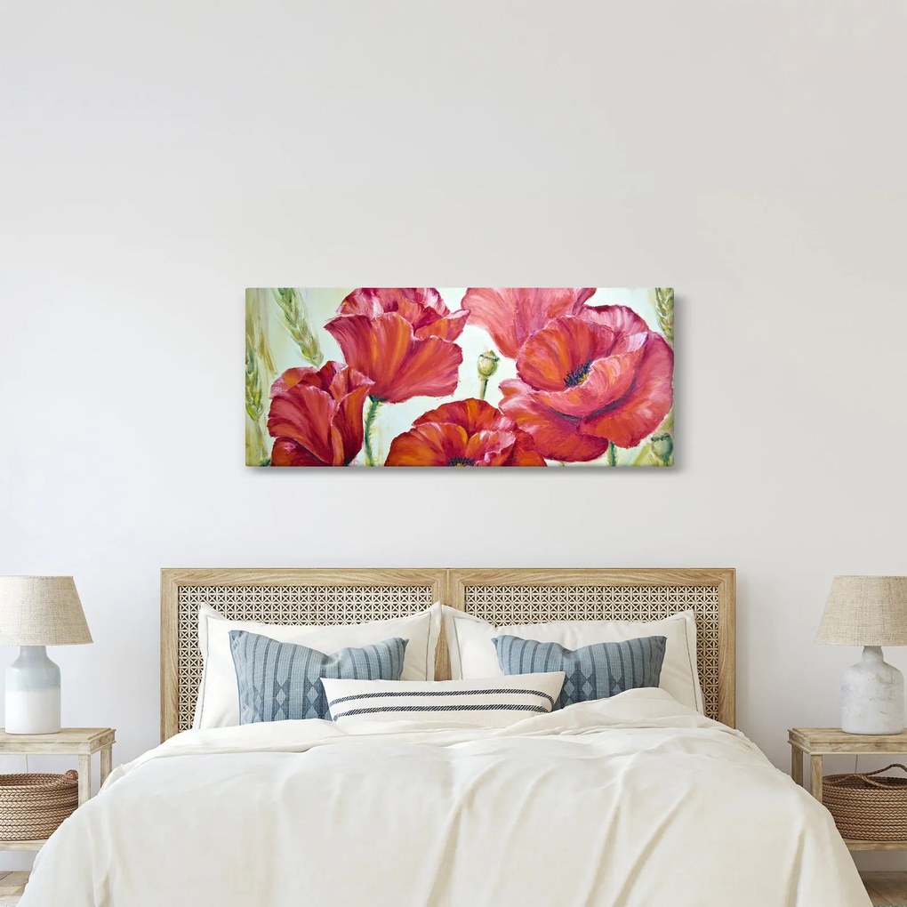 Tablou - Mac - flori (120x50 cm)