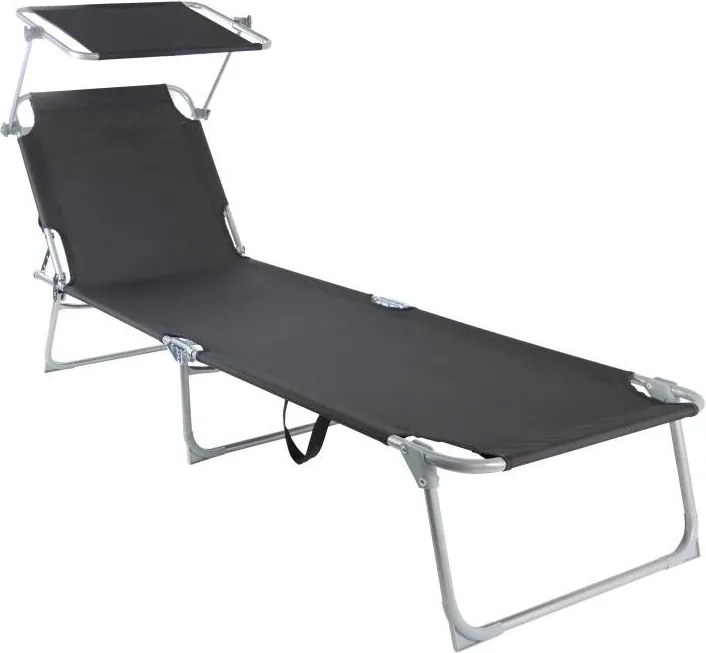 Șezlong relaxant cu copertină reglabilă SEBASTIAN