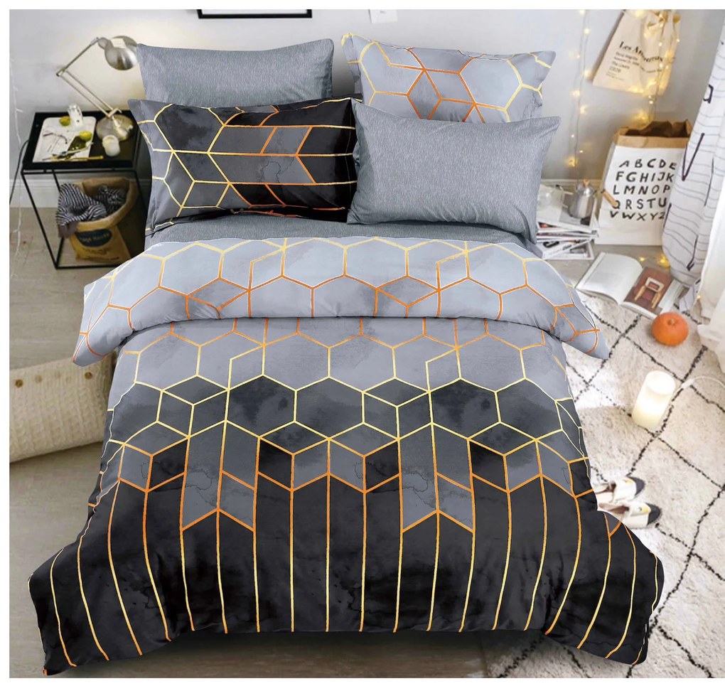 Lenjerie de pat din bumbac NOCTRIX gri Dimensiune lenjerie de pat: 70 x 90 cm | 140 x 200 cm