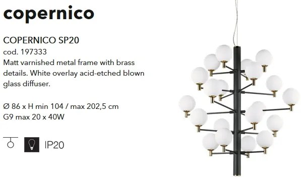 Candelabru design modern COPERNICO SP20 NERO, D-86cm 197333
