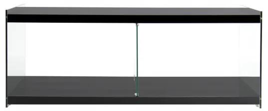 Comoda TV Elementary din sticla temperata neagra 120 cm