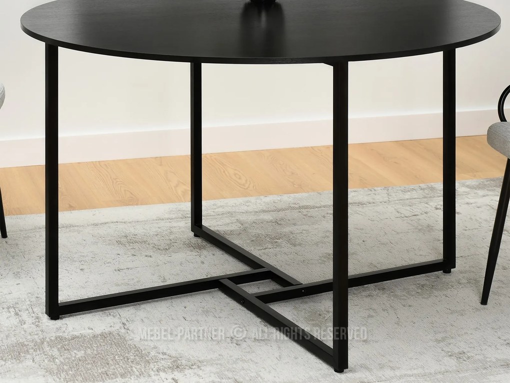 Masă de sufragerie Bird (lemn negru + negru). 1111738