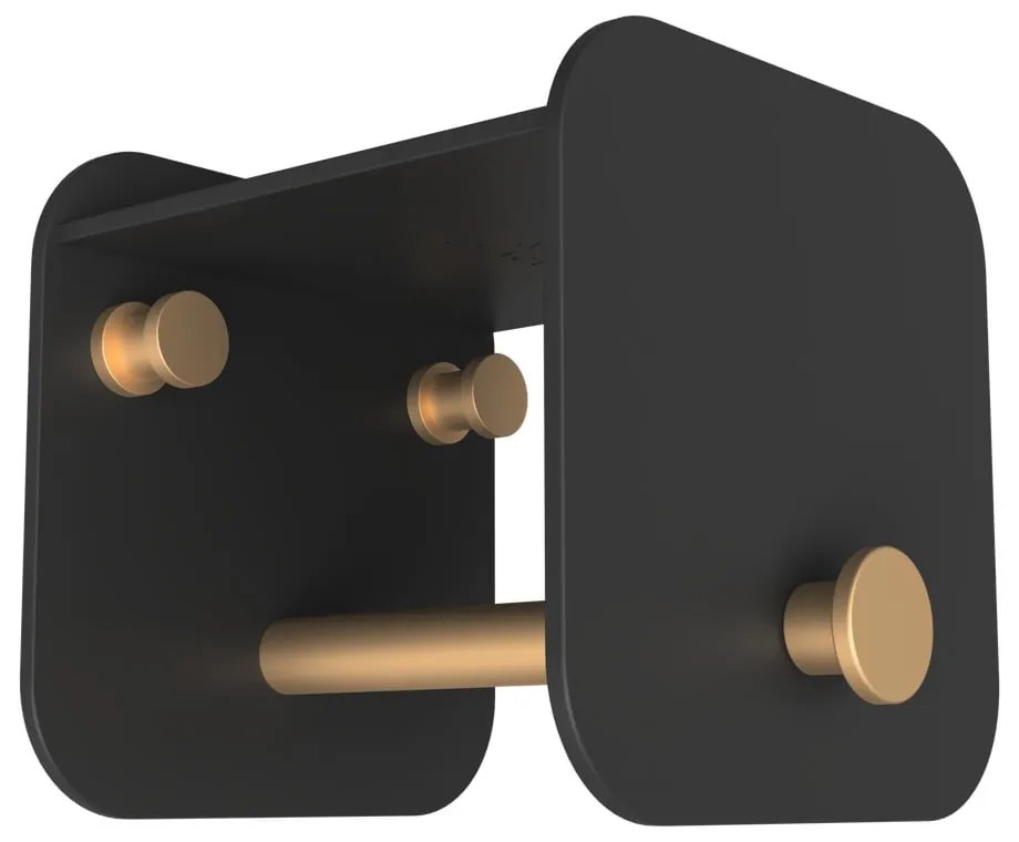 Cuier de perete negru cu raft din metal Hang in There – UMAGE