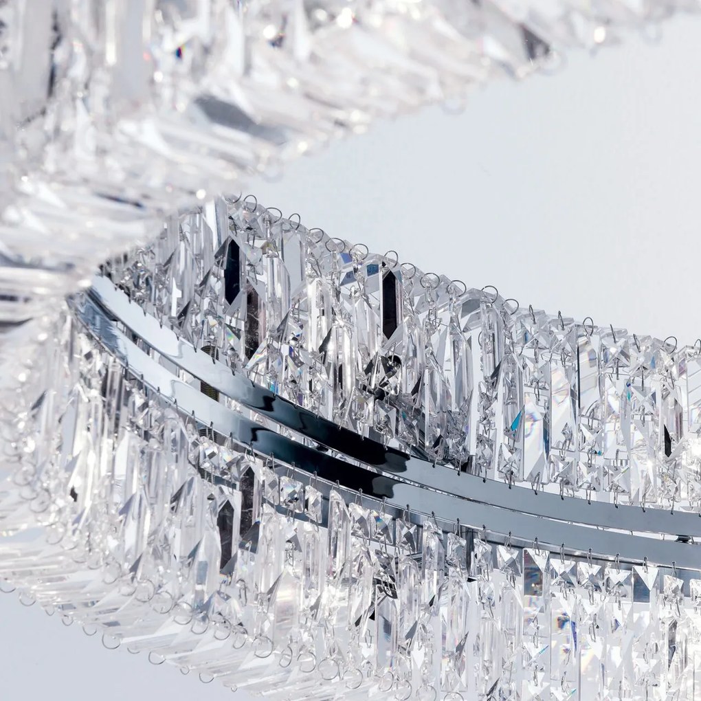 Lustra aplicata cristal Schöler XXL design modern de lux Ring 107cm chrome plated