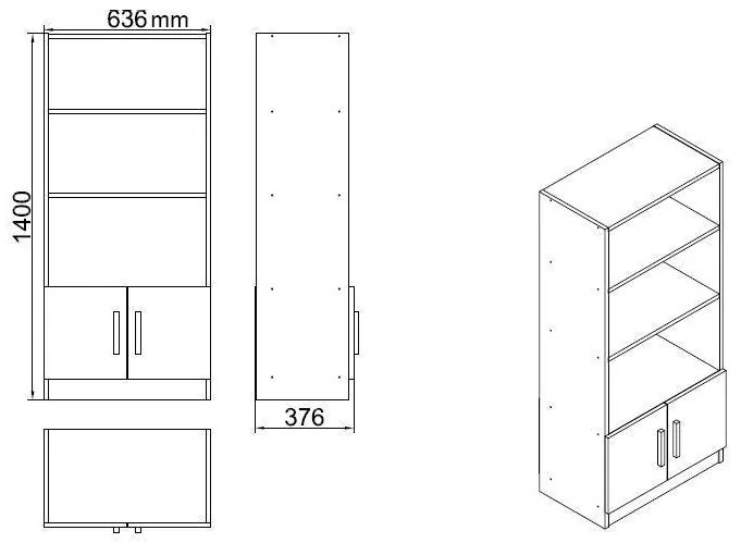 Set mobilier de birou Linta, 140 x 74 x 60 cm, 5 piese