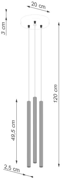 Lustră pe cablu Sollux SL.1341 ARCHE 3xG9/8W/230V negru