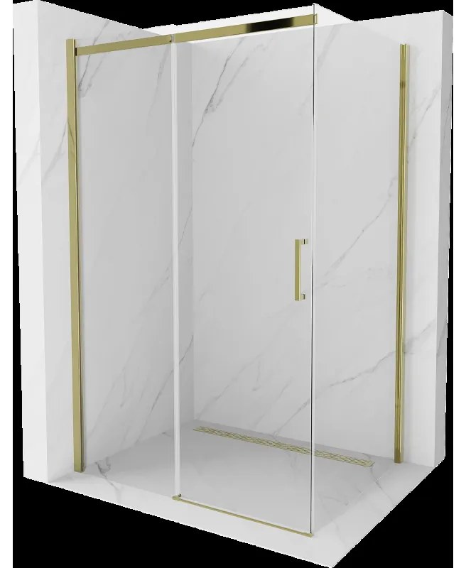 Mexen Omega cabină de duș extensibilă 120 x 90 cm, transparent, Aurie - 825-120-090-50-00