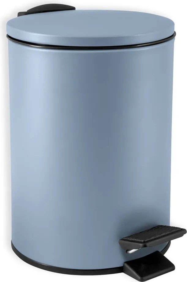 Coș de gunoi albastru deschis cu pedală din oțel 3 l Adelar – Spirella