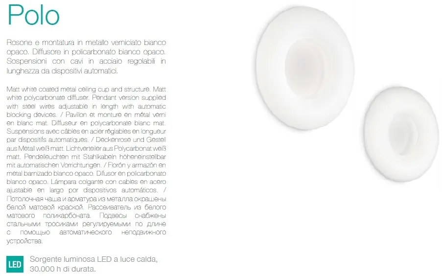 Aplica de perete sau tavan, diametru 45cm, LED POLO PL120 BIANCO 140544