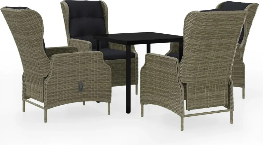 vidaXL Set mobilier pentru grădină, 5 piese, maro