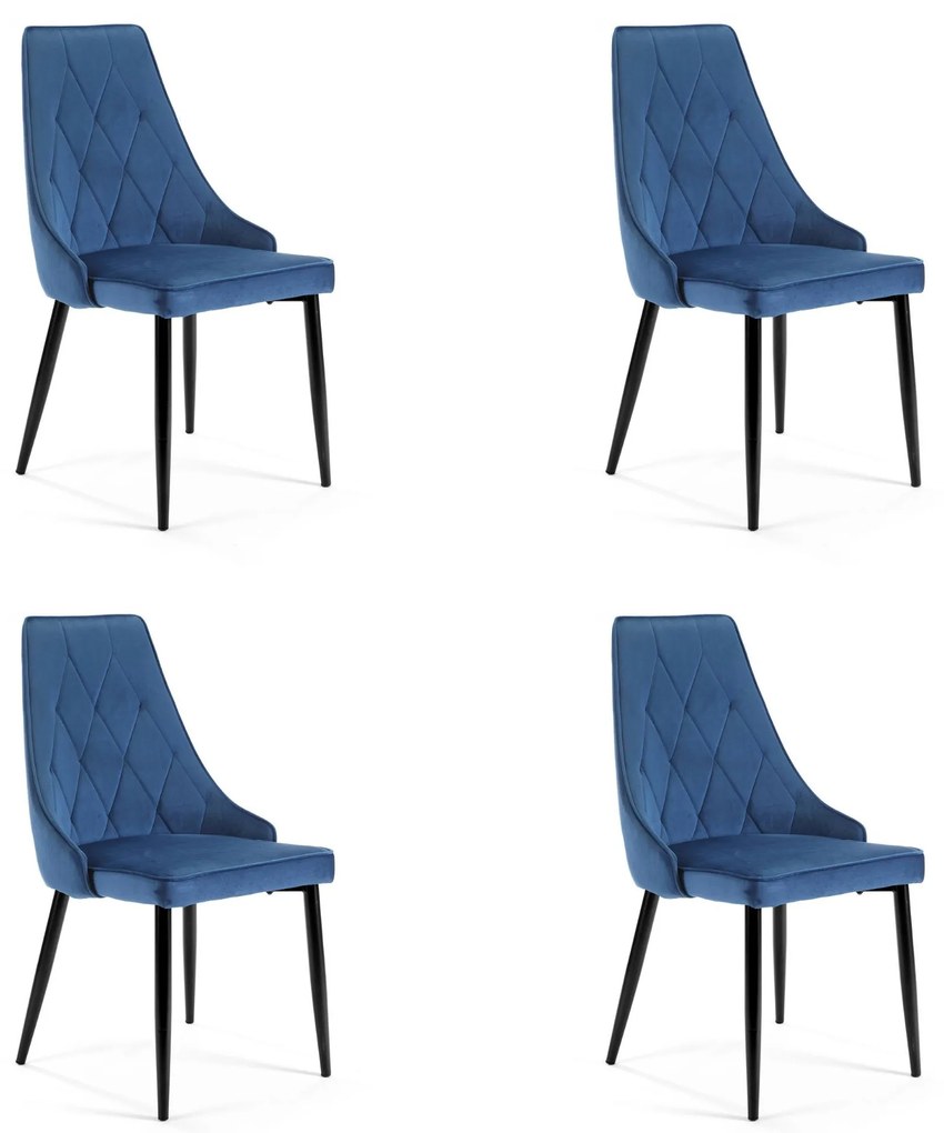 Scaun de sufragerie Selvaraj (albastru închis) (4buc). Promo -25%. 1069581