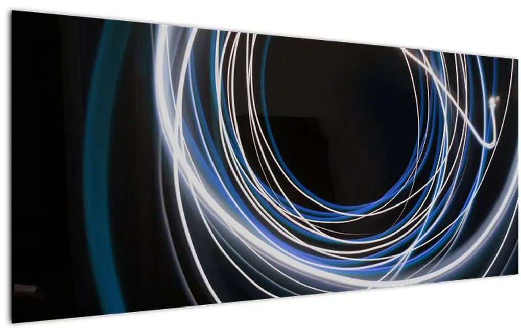 Tablou cu linii albastre (120x50 cm), în 40 de alte dimensiuni noi