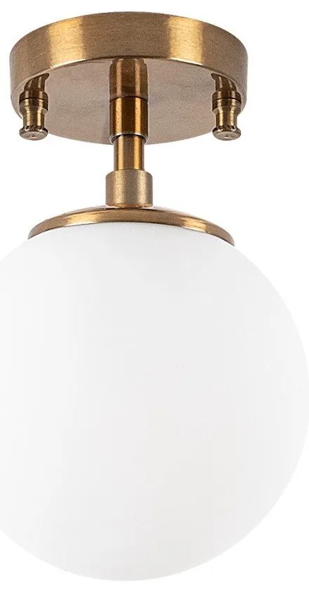 Plafonieră albă/alămie cu abajur din sticlă ø 15 cm Atmaca – Opviq lights