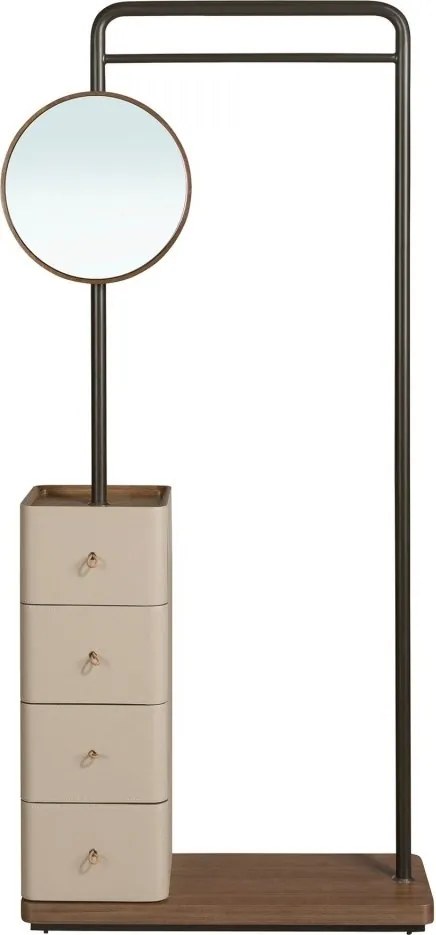 Suport pentru haine cu oglinda si sertare Coat Rack