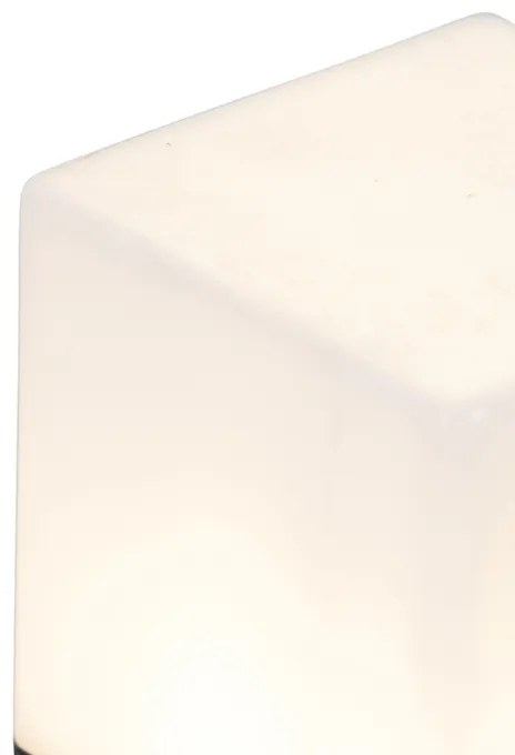 Lampă de exterior cu picior negru cu opalin alb 30 cm - Denmark