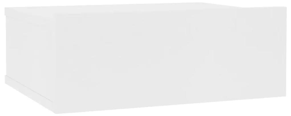 800306 vidaXL Noptieră suspendată, alb, 40x30x15 cm, PAL