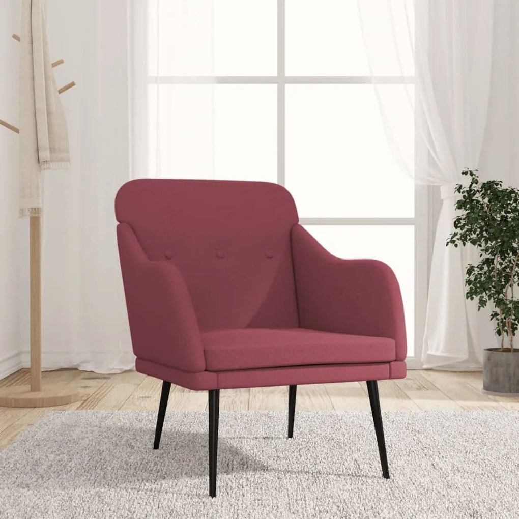351477 vidaXL Fotoliu, roșu vin, 63x76x80 cm, textil