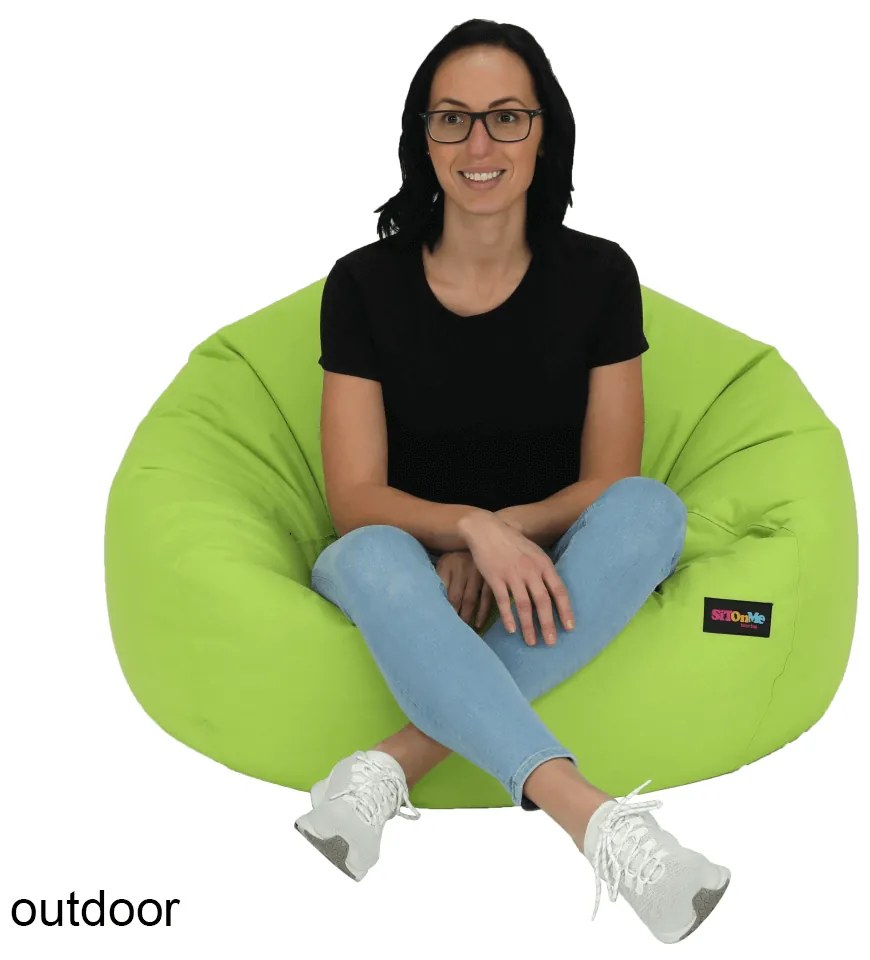 Fotoliu tip sac, material textil verde, KATANI
