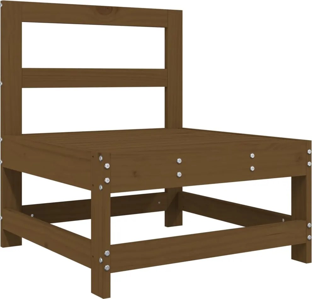 vidaXL Canapea de mijloc de grădină, maro miere, lemn masiv de pin