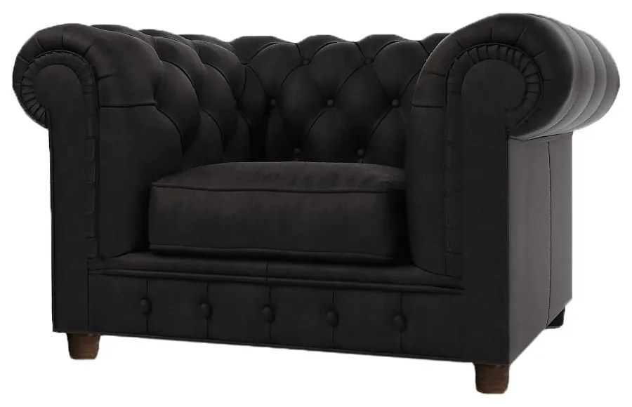 Fotoliu negru cu tapițerie din catifea Cambridge – Ropez