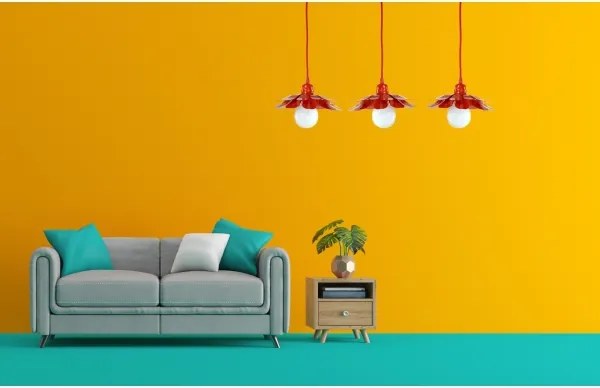 Bohemia-Design - Lustru suspendat pe cablu 1xE27/60W/230V roșu
