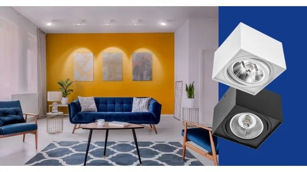 Spot CHLOE AR111 1xGU10/50W/230V negru pătrat