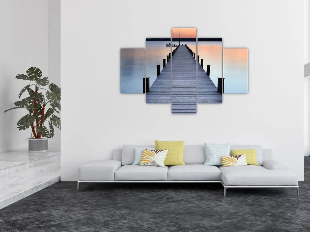 Tablou - Ponton de la Lacul Starnberger, Bavaria, Germania (150x105 cm)