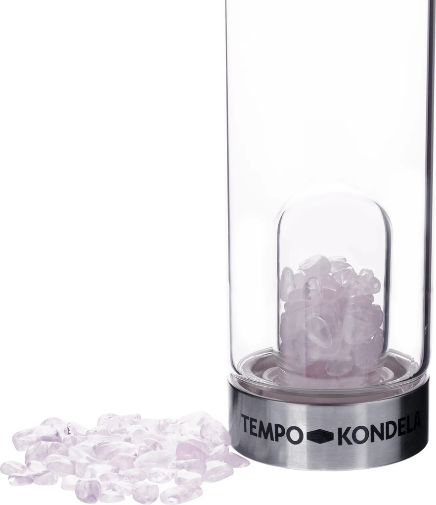 TEMPO-KONDELA CRYSTAL, flacon de sticlă cu cristale roz, 500 ml