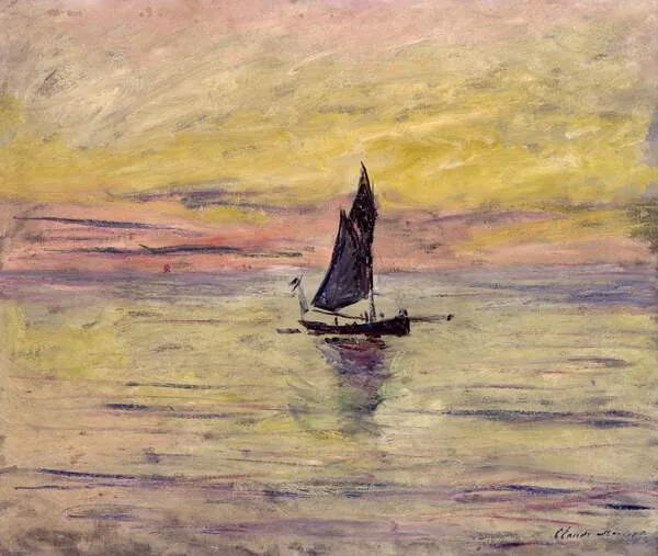 Monet, Claude - Artă imprimată The Sailing Boat, Evening Effect, 1885, (40 x 35 cm)