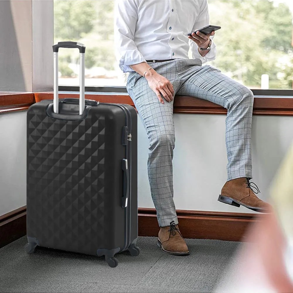 Set valiza de calatorie cu geanta cosmetica-negru