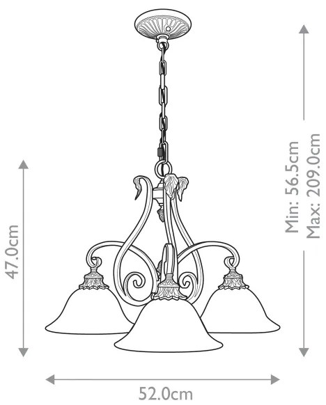 Lustră pe lanț Feiss FE-SONOMAVALLEY3 SONOMA VALLEY 3xE27/60W/230V