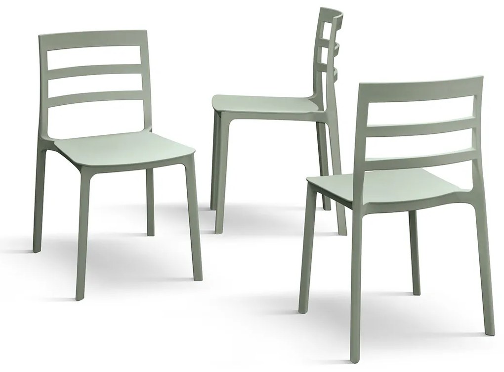 Set 4 scaune RIGATO -POLIPROPILENA- HORECA - NEGRU