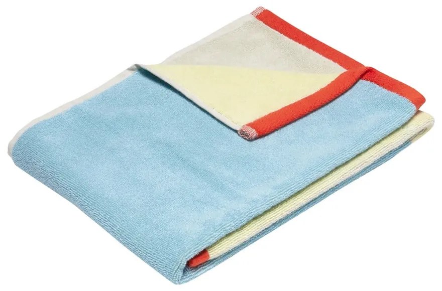 Prosop albastru din bumbac din frotir 50x100 cm Block – Hübsch