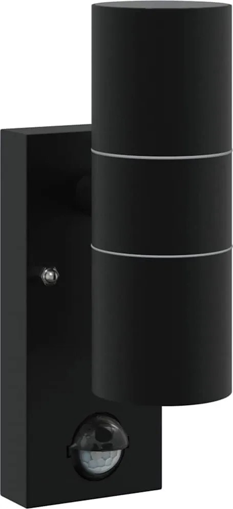 vidaXL Lumină de perete pentru exterior Negru 7 x 10 x 22 cm