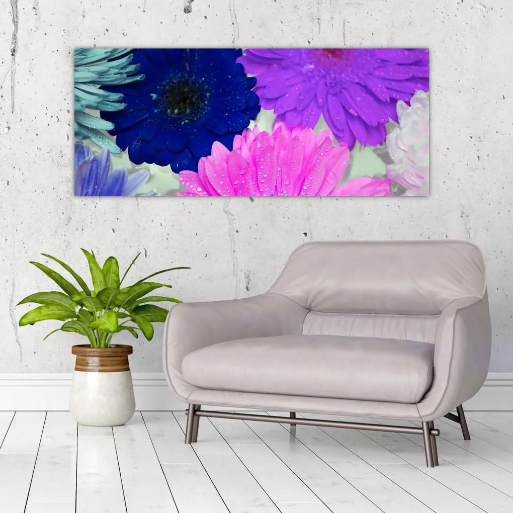 Tablou cu flori colorate (120x50 cm), în 40 de alte dimensiuni noi
