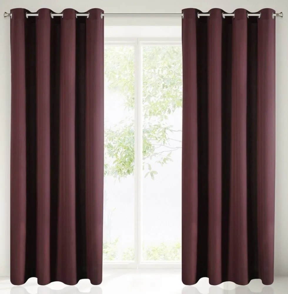 Draperii de lux culoarea bordo, cu grad mediu de umbrire 140 x 250 cm