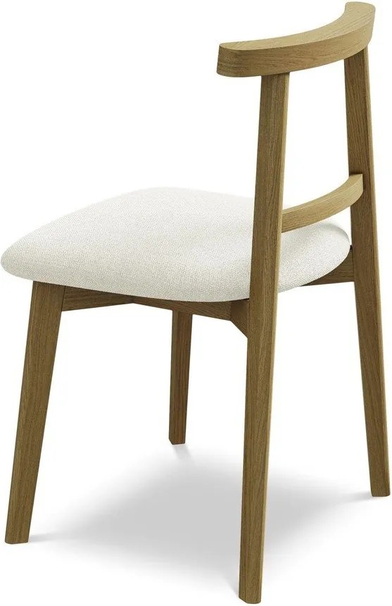 Scaun de dining crem din lemn masiv Ohelo – Makamii