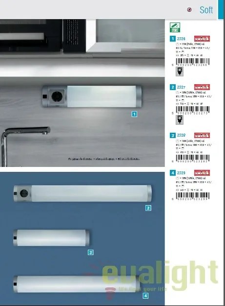 Aplica de perete, mobila bucatarie, cu intrerupator, L-41cm, Soft 2328 RX