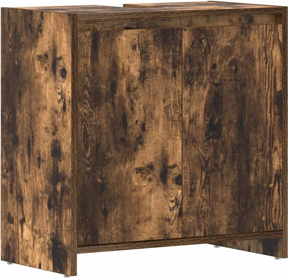 vidaXL Dulap de baie, stejar fumuriu, 60x33x61 cm, lemn prelucrat