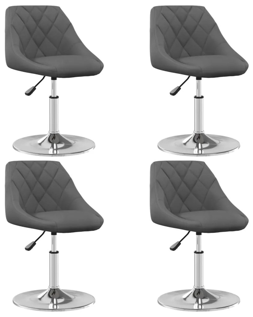vidaXL Scaune de bucătărie pivotante, 4 buc., gri închis, catifea