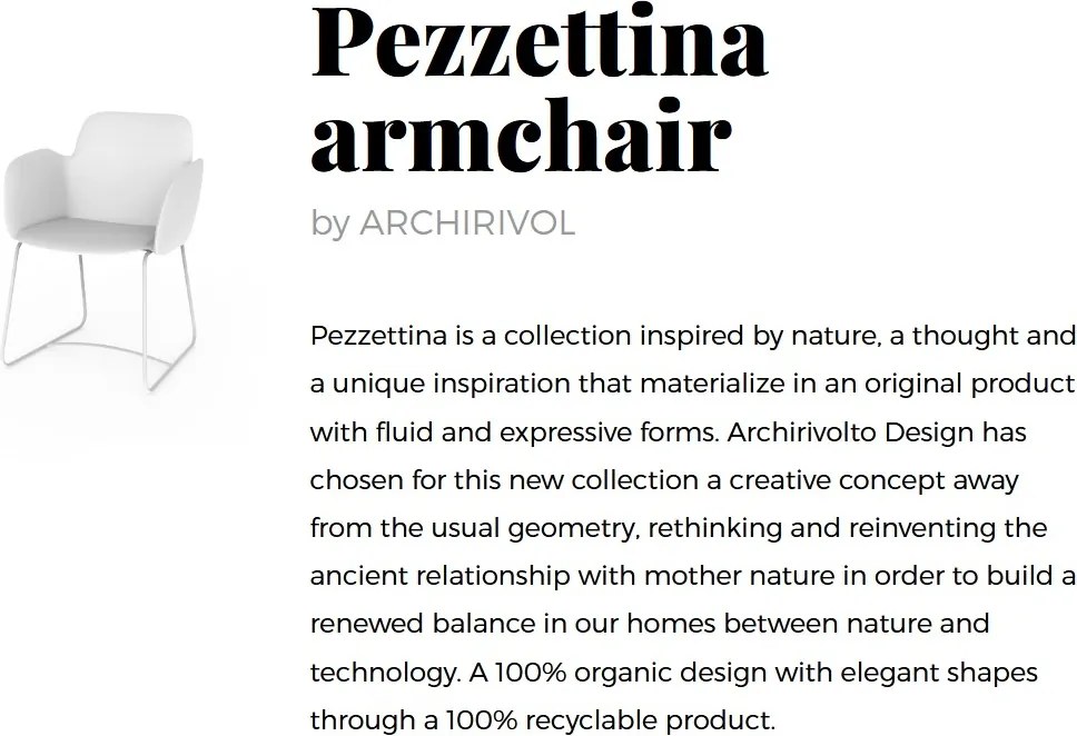 Scaun modern exterior / interior design premium PEZZETTINA ARMCHAIR 56005 Vondom