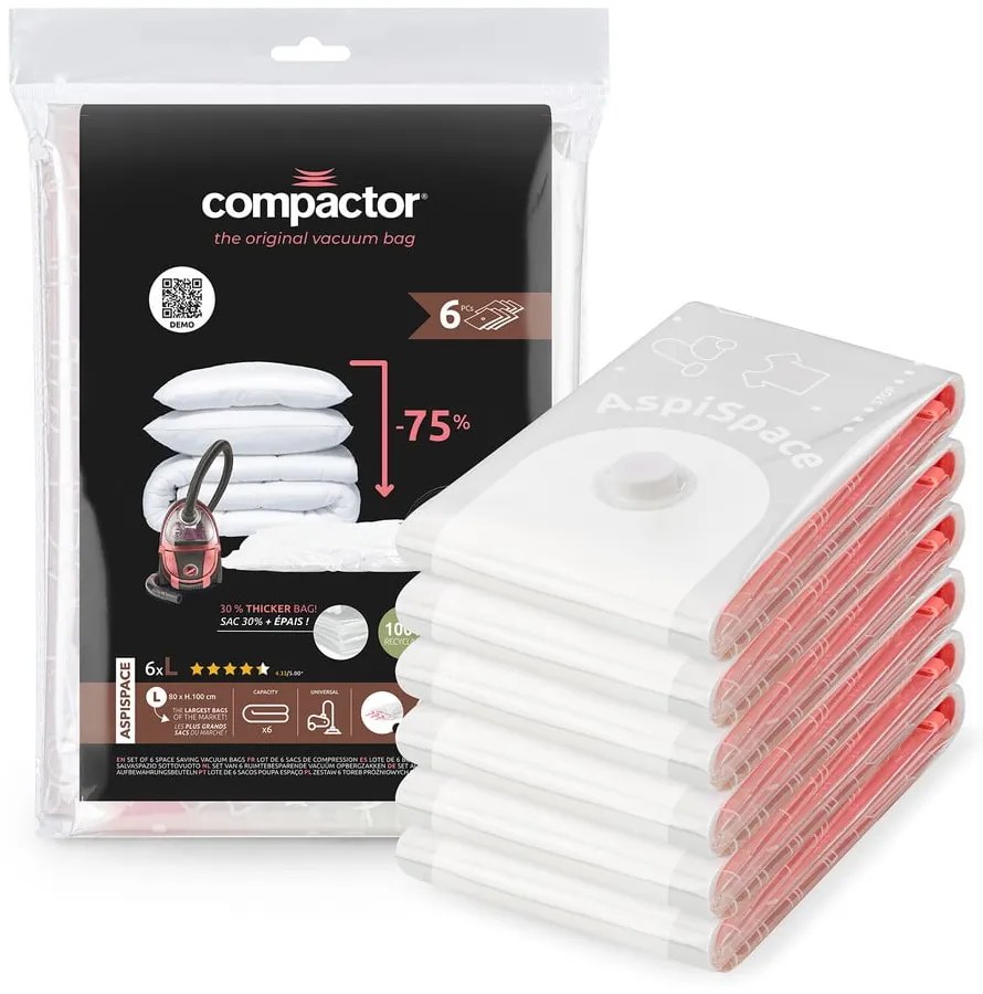Saci de vidat 6 buc. Vacuum L – Compactor