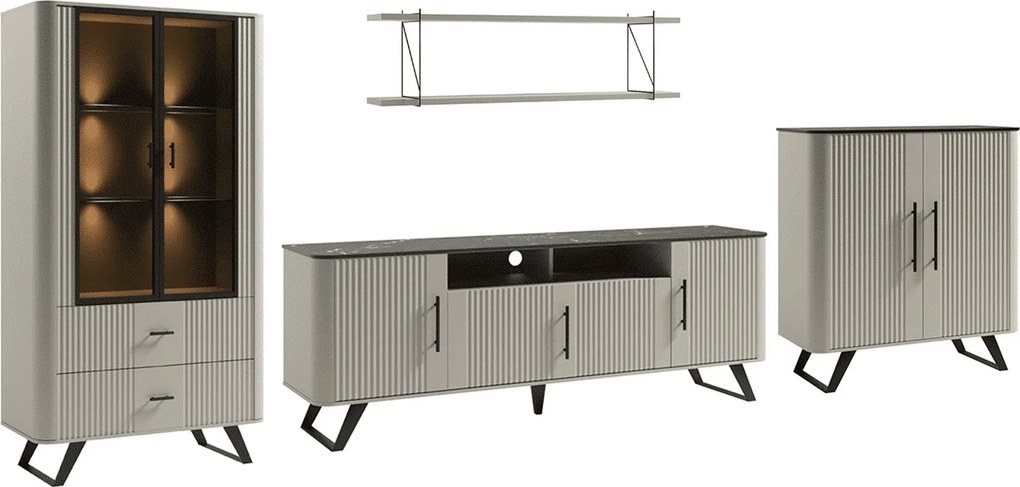 Set lemn masiv crem Living Santiago