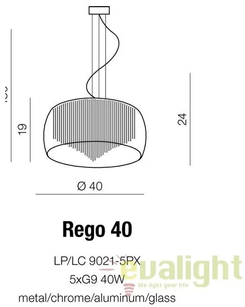 Lustra moderna suspendata design elegant 40cm Rego