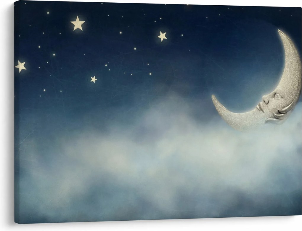 Tablou - Luna cu stele (70x50 cm)
