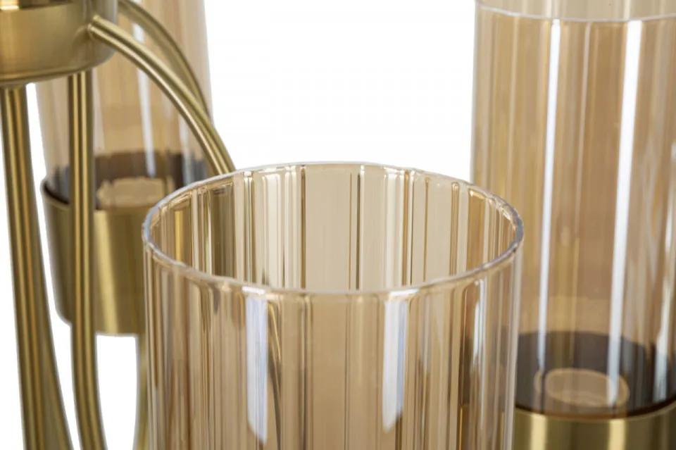 Lustra aurie din metal si sticla, ∅ 60 cm, soclu E27, max 20W, Versailles Mauro Ferreti