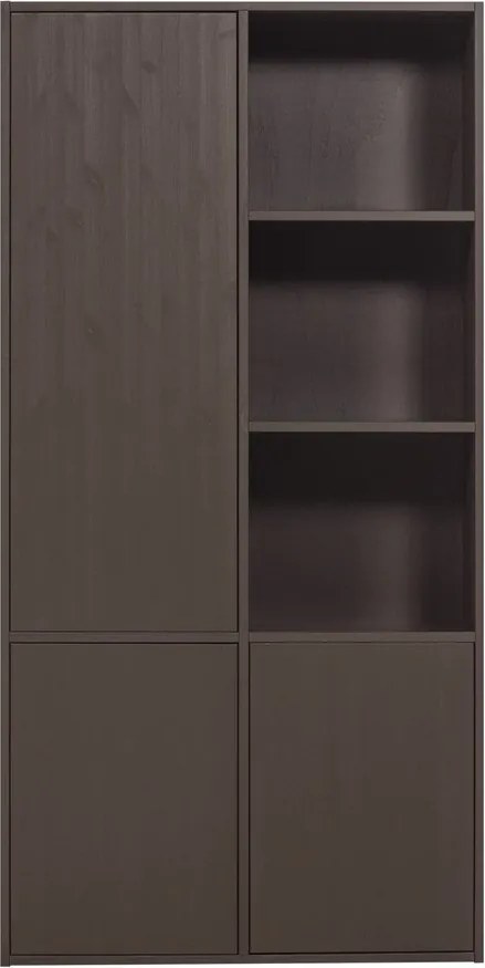 Dulap modular maro închis din lemn de pin 108x215 cm Meggy – WOOOD