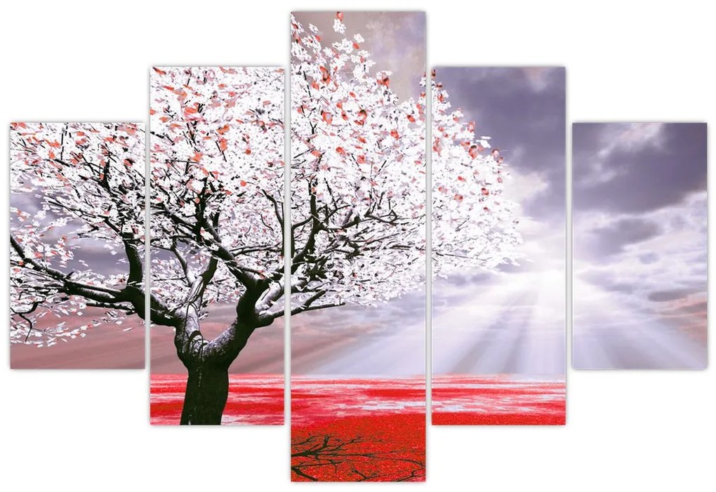 Tablou cu pomul roșu (150x105 cm)