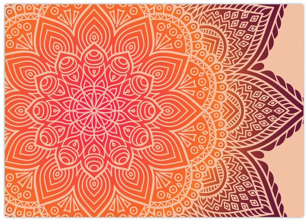 Tablou pe sticlă - Mandala artă (70x50 cm)