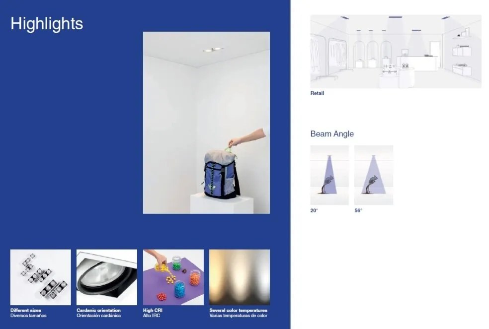 Spot LED incastrabil NANO COLIN-1 Grey recessed with frame 7-13W 2700K 20°